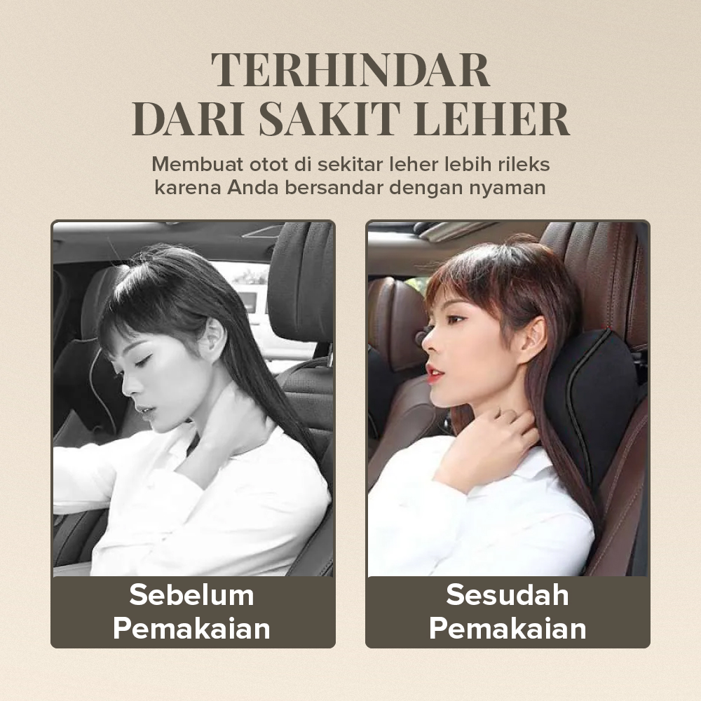 CTCar Bantal Leher Mobil Ergonomis Memory Foam Car Headrest Pillow - CT5
