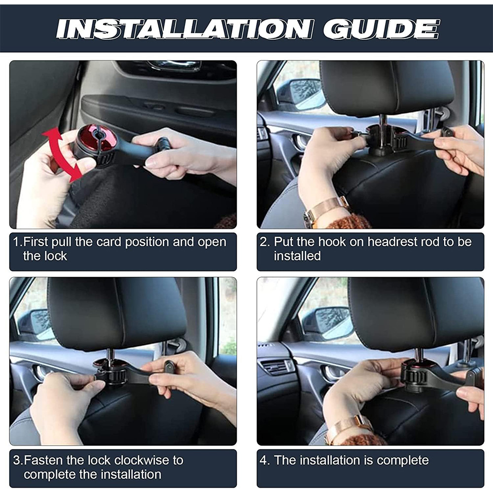 Hoeaden Gantungan Barang Mobil Phone Holder Car Headrest Hook 2 in 1 - HDN-12
