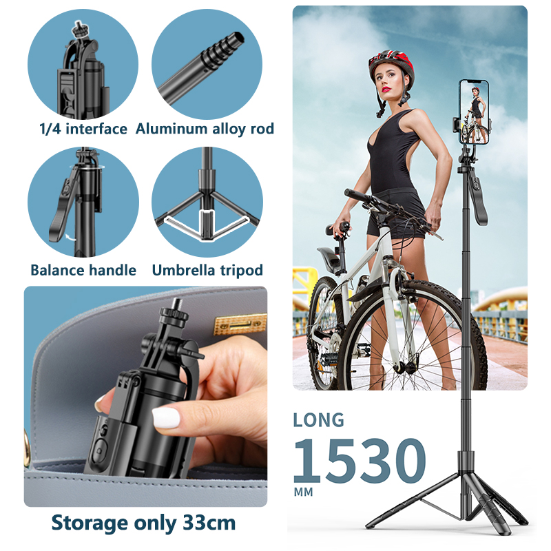 KEELEAD Tripod HP Kamera Tongsis Monopod with Remote and Fill Light - L16