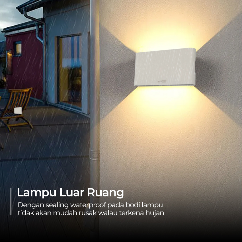 TaffLED Lampu Dinding Hias Outdoor LED Waterproof Warm White 12W - D313