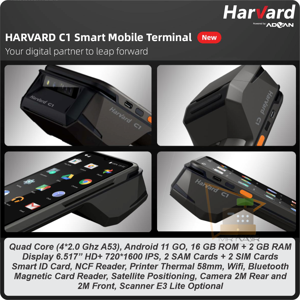 Jual ADVAN HARVARD C1 EDC SMART MOBILE TERMINAL PLUS 58MM