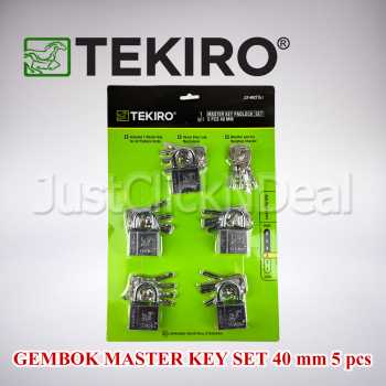 TEKIRO Gembok Set 5 pcs 40 50 mm Kunci Ruko Gerbang Pagar Master Key