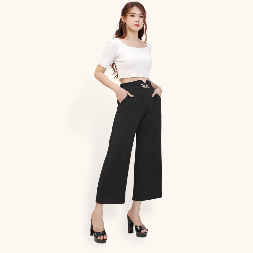 Celana Kulot Panjang gaya Korea Model Terbaru - Jfashion Donatella