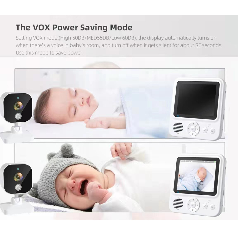 JIYUE Baby Monitor CCTV Display Camera Two Way Talk 2.8 Inch 1500mAh - ABM-900
