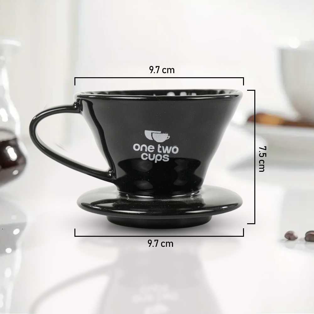 One Two Cups V60 Coffee Dripper Alat Seduh Kopi Manual Brew Keramik - ZM-639 - Gambar 6