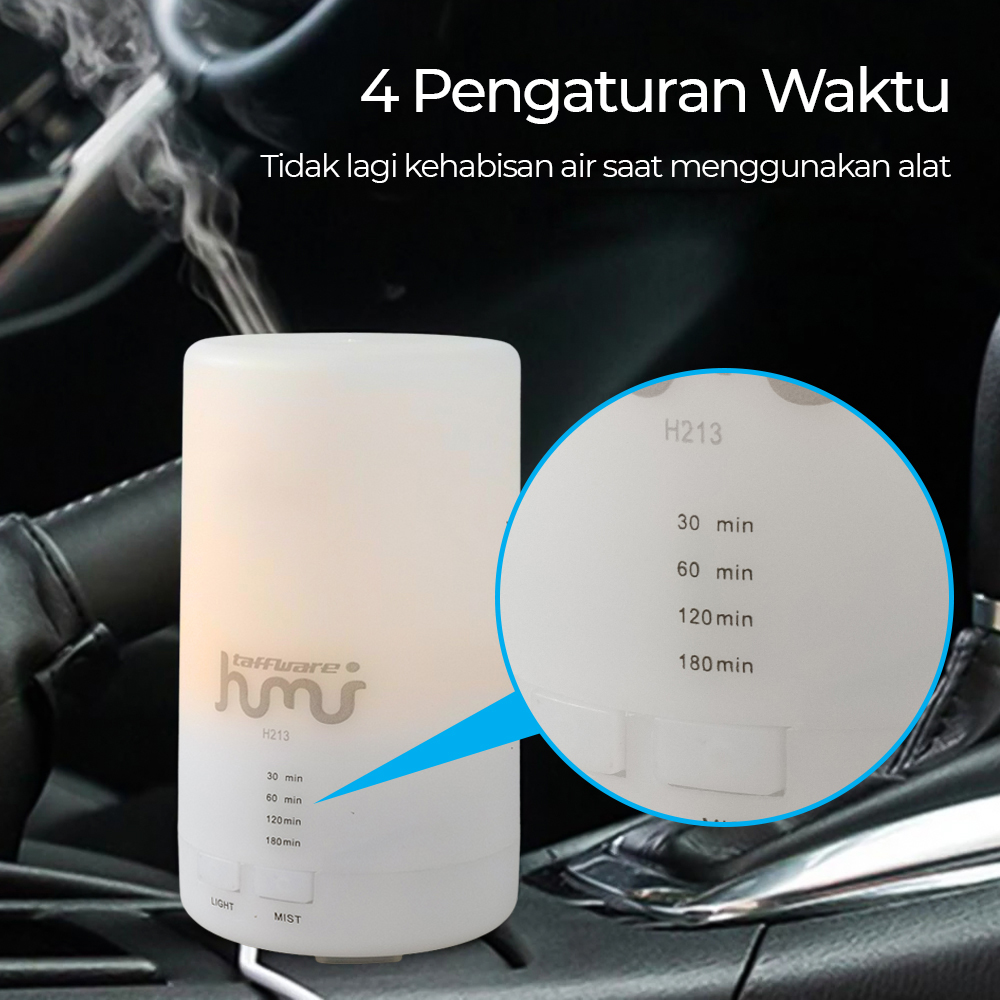 Taffware HUMI Air Humidifier Mini Car Home Ultrasonic Aroma RGB 125ml - H213