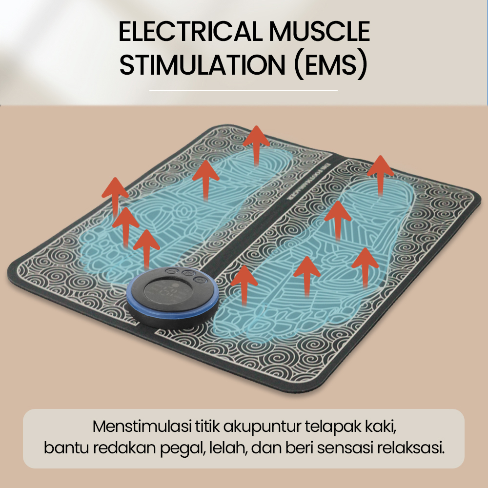 YUKU Alat Pijat Kaki Elektrik EMS Foot Massager USB 8 Mode with Remote - EMS14