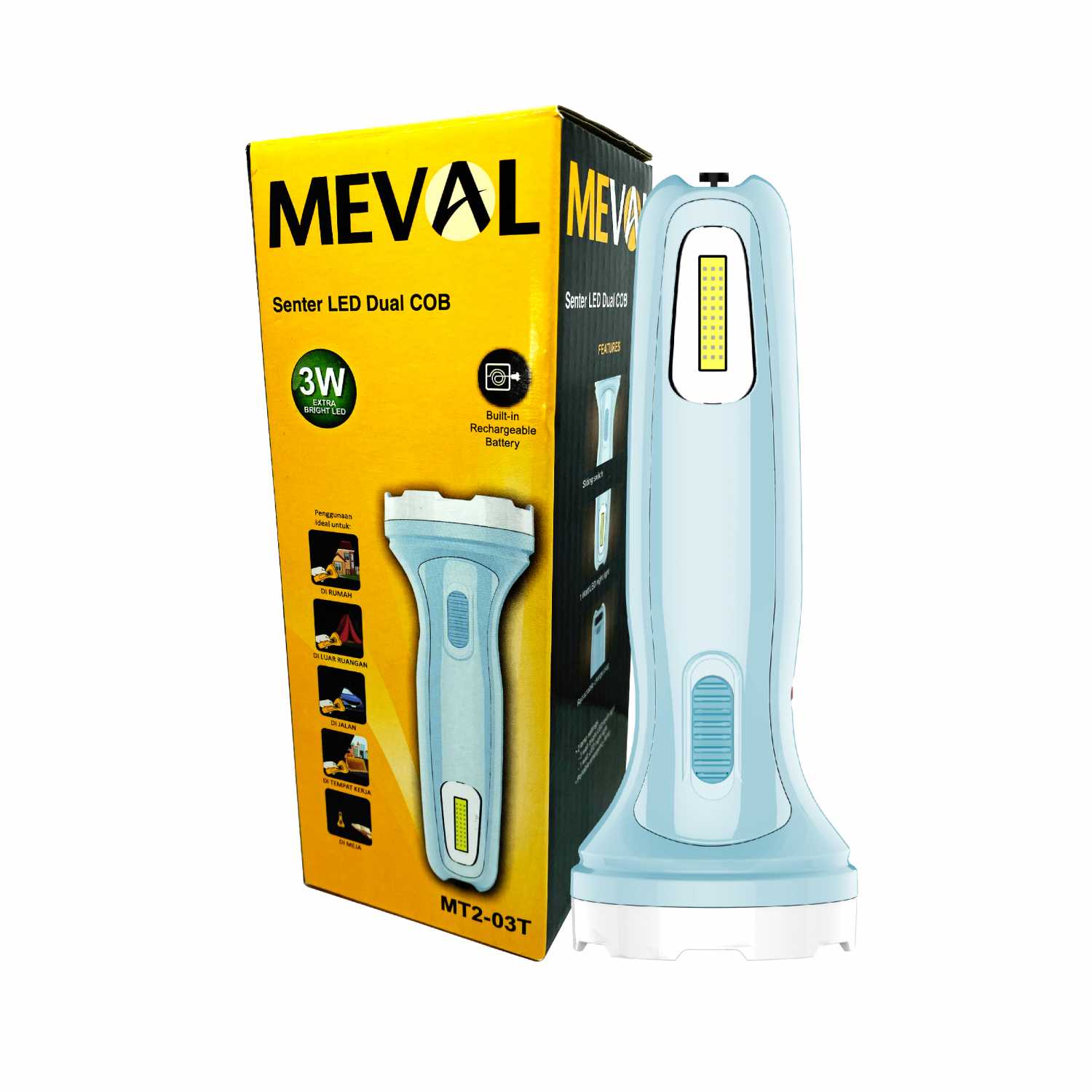 Meval Rohri Jual MEVAL - Senter LED 5W Dual COB - Tosca | Jakmall.com