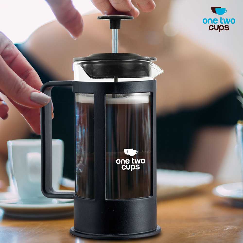 One Two Cups French Press Coffee Maker Pot Plunger Borosilicate Glass - FN35 - Gambar 4