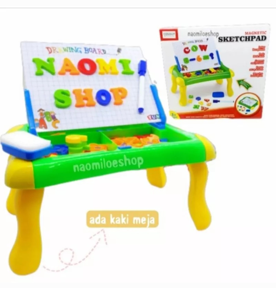 MAINAN MEJA MAGNETIC SKETCHPAD EDUKASI PAPAN TULIS 2IN1