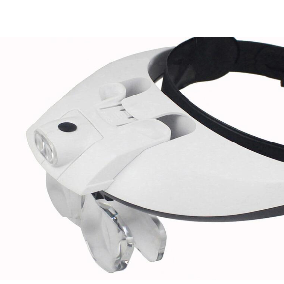 GORELAX Kaca Pembesar Headband Reparasi Magnifier with 2 LED 5 Lens 6X - MG81001-G
