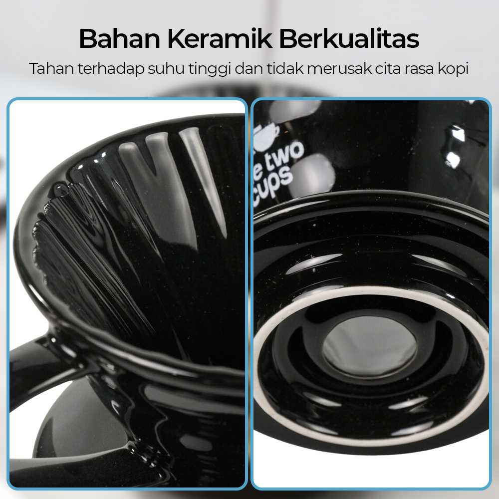 One Two Cups V60 Coffee Dripper Alat Seduh Kopi Manual Brew Keramik - ZM-639 - Gambar 4