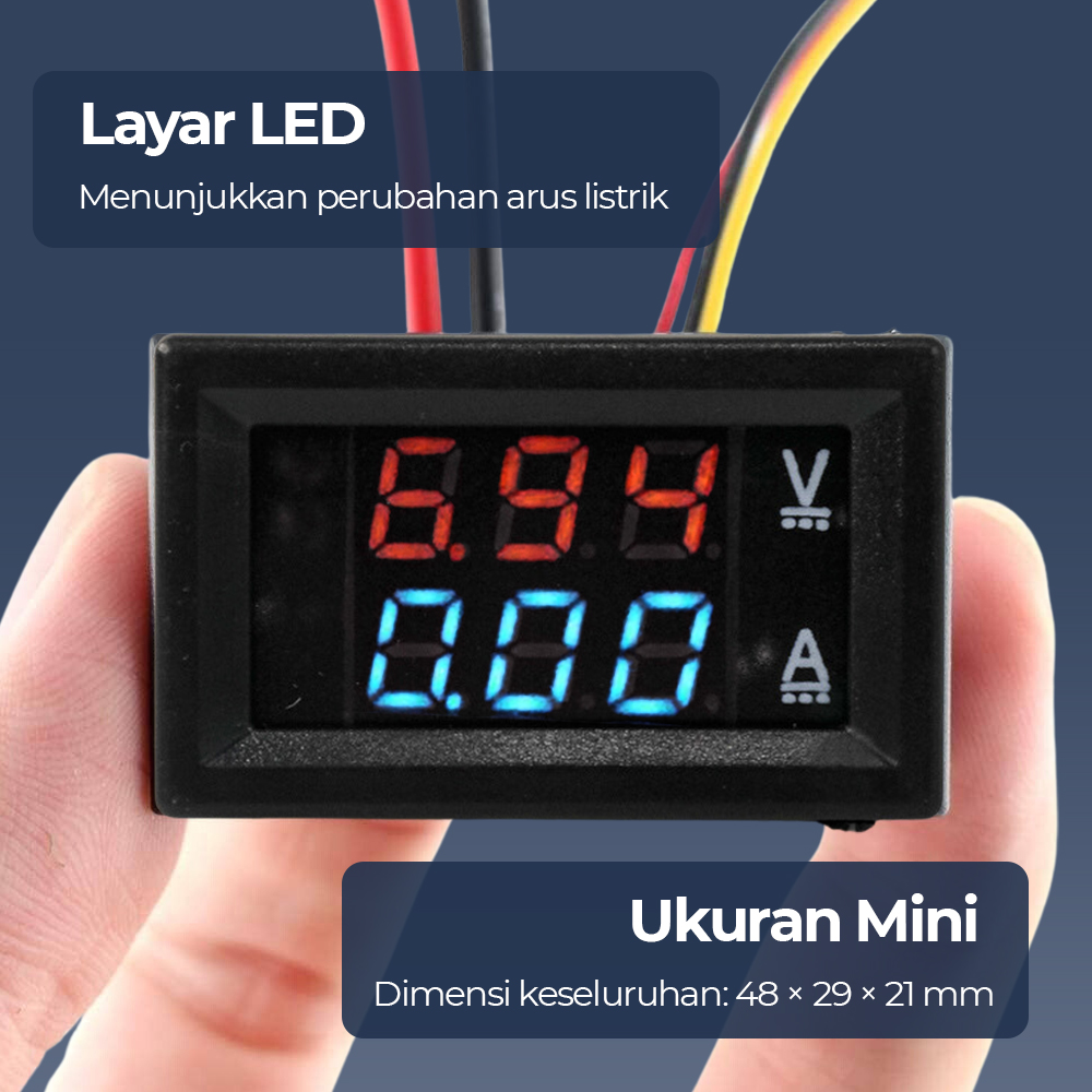 Alat Pengukur Listrik Voltmeter Ammeter Electric DIY LED Display - GN-0117