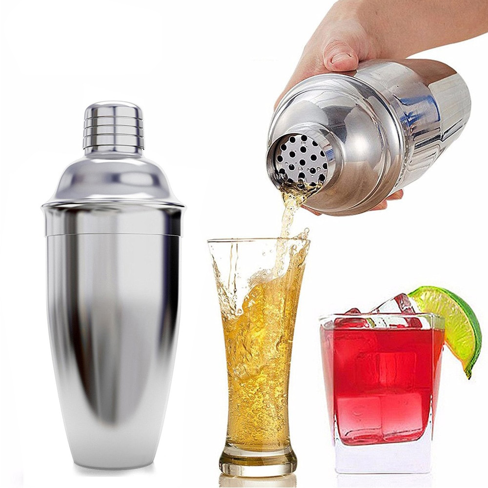 One Two Cups 6in1 Bartender Cocktail Shaker Jigger Bar Spoon 750ml - BA016