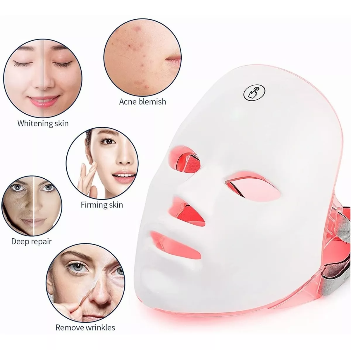 KUWTIE Masker LED Facial Mask Photon Therapy 7 Color 500mAh - KWT-12
