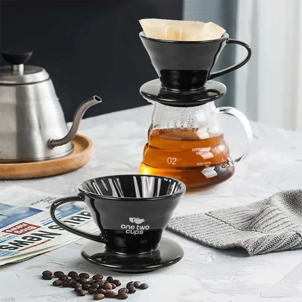 One Two Cups V60 Coffee Dripper Alat Seduh Kopi Manual Brew Keramik - ZM-639 - Gambar 5