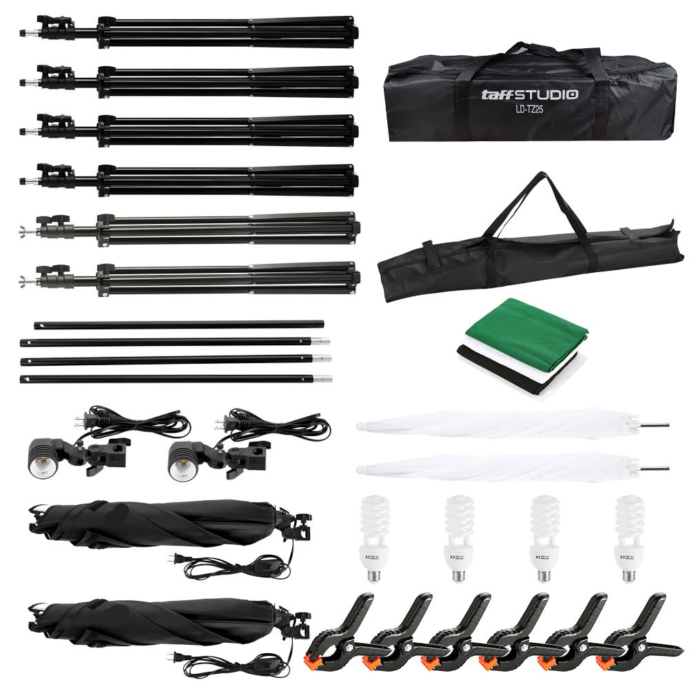 TaffSTUDIO Portrait Foto Studio Day Lighting Kit with Backdrop - LD-TZ25