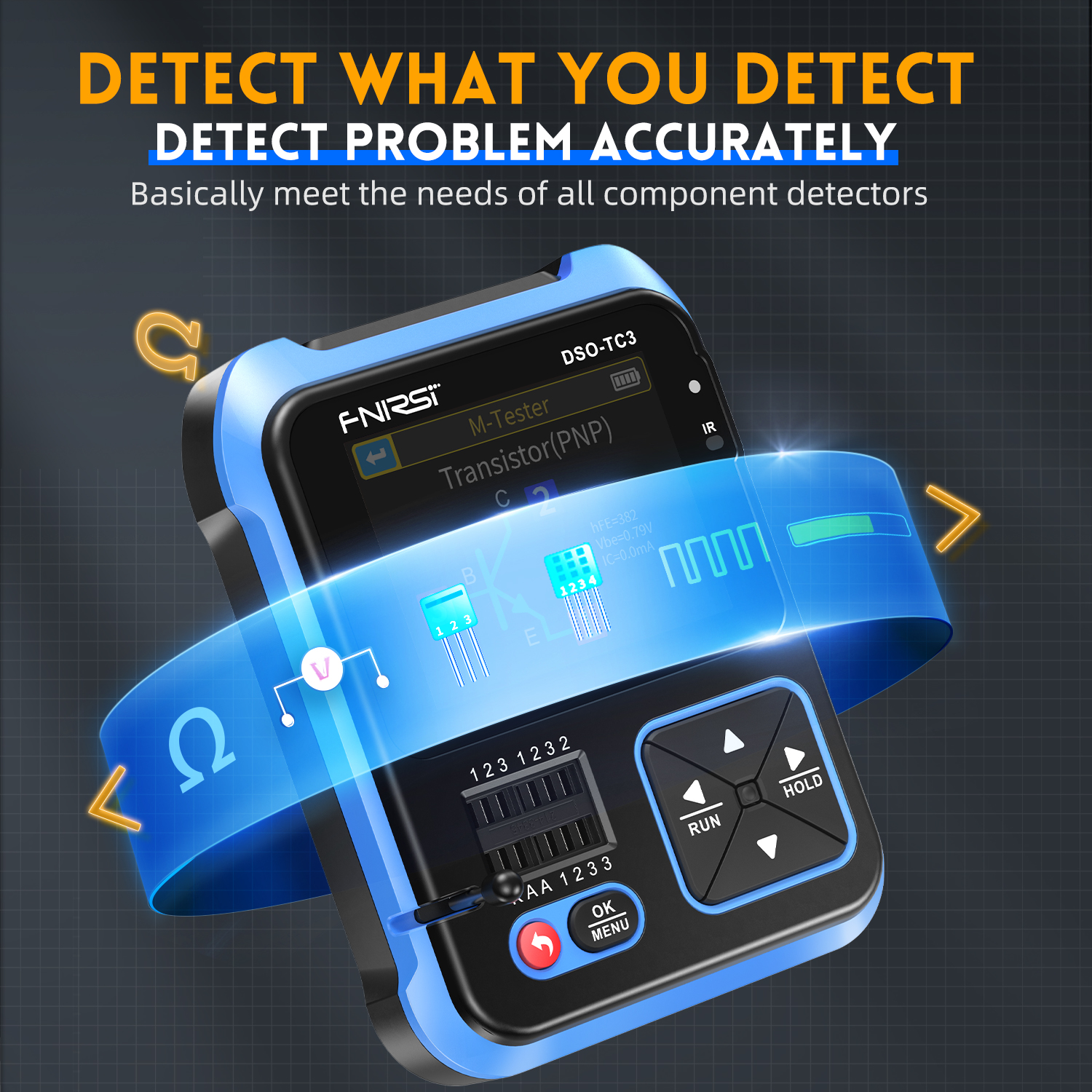 FNIRSI Digital Oscilloscope Transistor Tester 3 in 1 Handheld - DSO-TC3