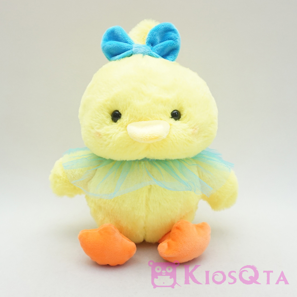 boneka bebek kuning balerina yellow duck pita renda biru medium