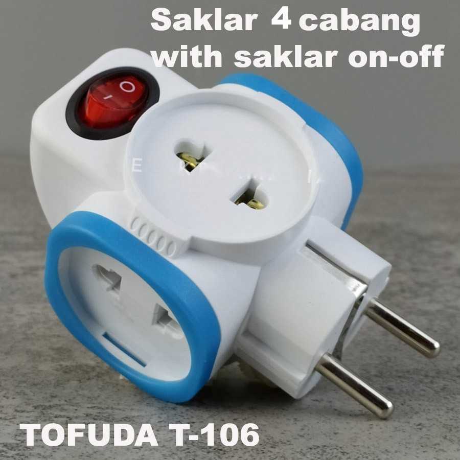 Jual Tofuda Steker T 4 Cabang + Saklar on-off Stop Kontak T 106