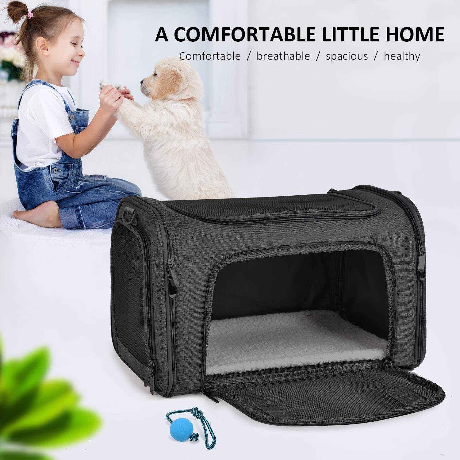 Sanan Tas Kucing Anjing Portable Breatheable Pet Carrier with Soft Mat - A63