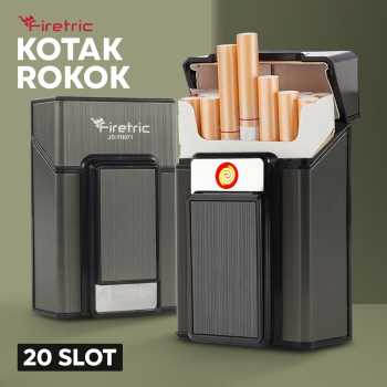 Firetric Focus Kotak Rokok 20 Slot dengan Korek Elektrik Pyrotechnic - JD-YH071