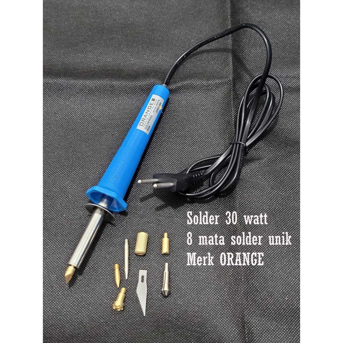 Jual solder 30w 8pc mata solder merk ORANGE SOLDERING SET 8PCS