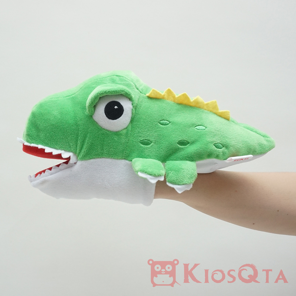 boneka tangan buaya crocodile hijau hand puppet mulut buka tutup