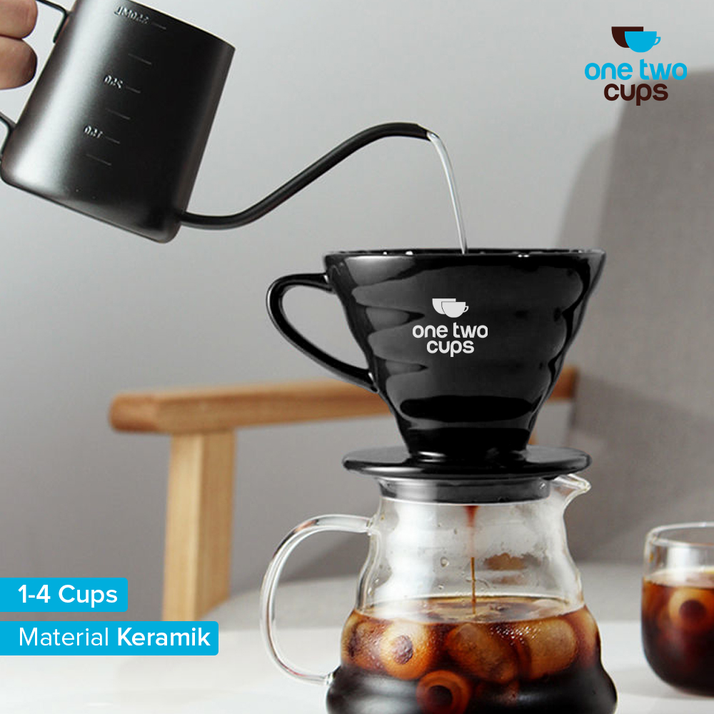One Two Cups V60 Coffee Dripper Alat Seduh Kopi Manual Brew Keramik - ZM-639