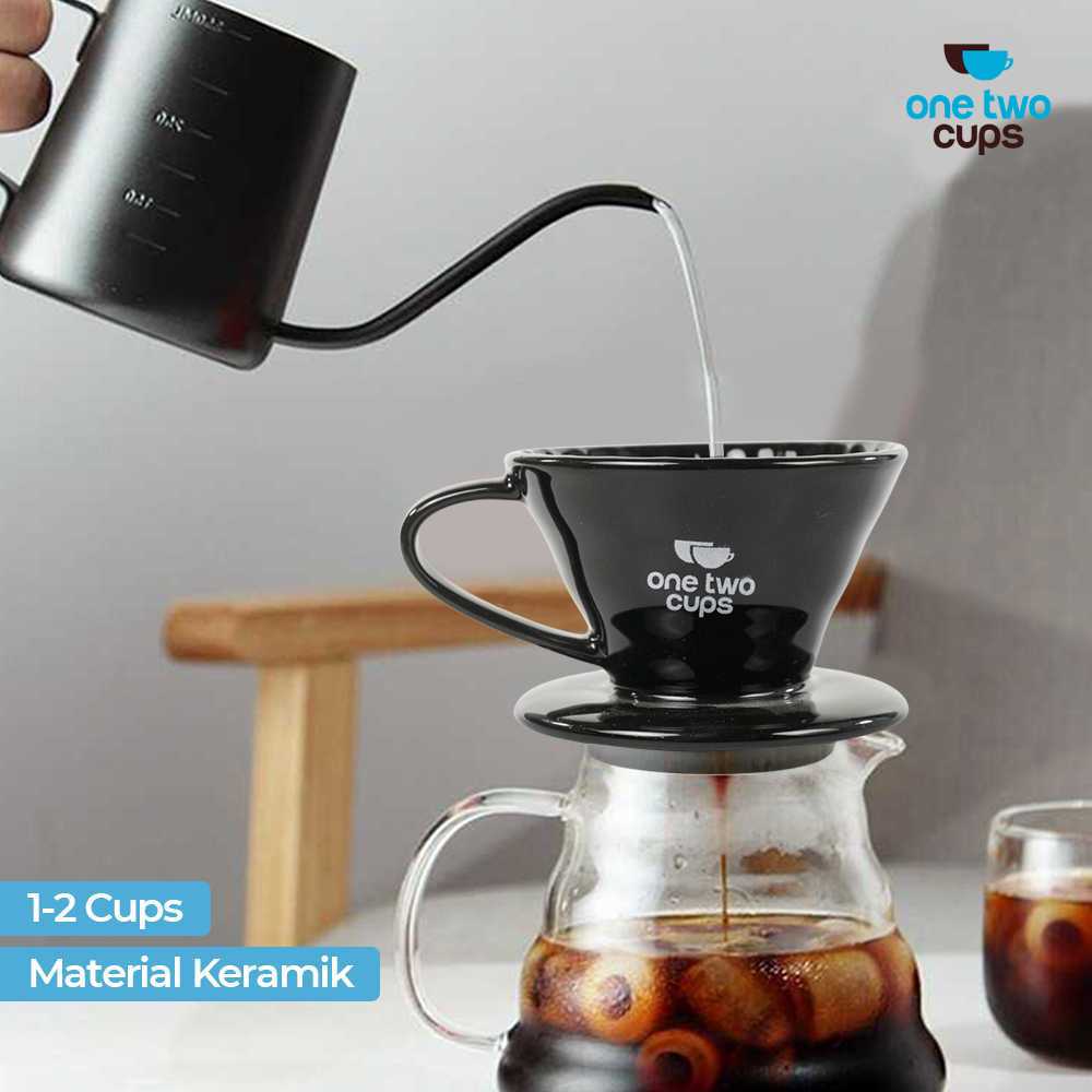 One Two Cups V60 Coffee Dripper Alat Seduh Kopi Manual Brew Keramik - ZM-639
