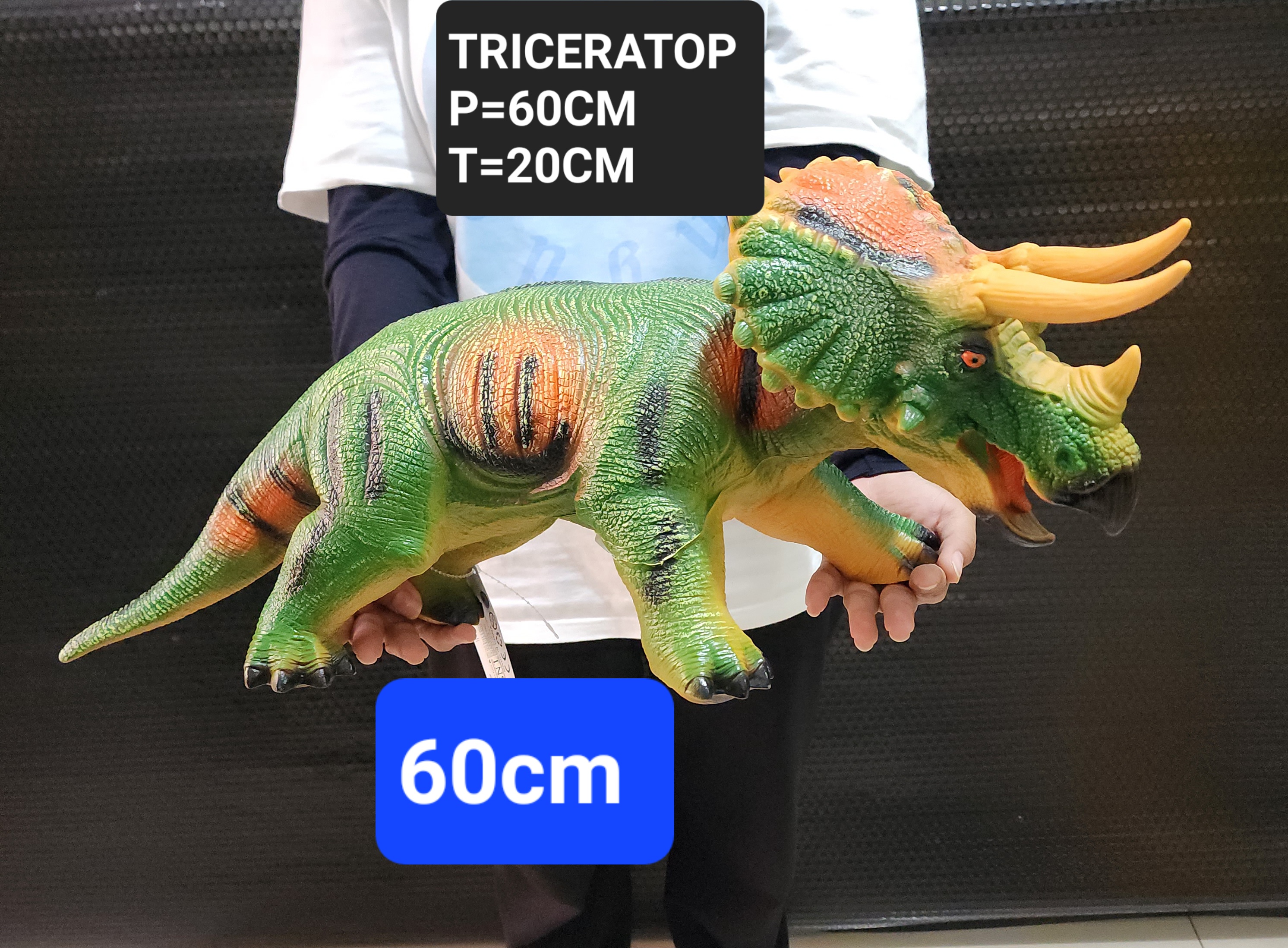 MAINAN DINOSAURUS TRICERATOP SUPER JUMBO BESAR BONEKA DINO KARET