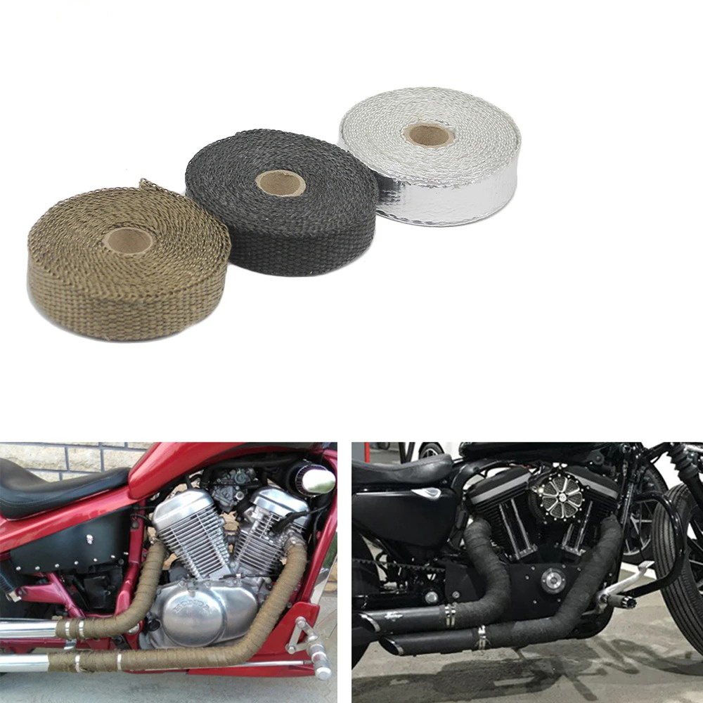 GEONYIEEK Lakban Peredam Panas Knalpot Motor Exhaust Wrap 50mm 10M - MP-001