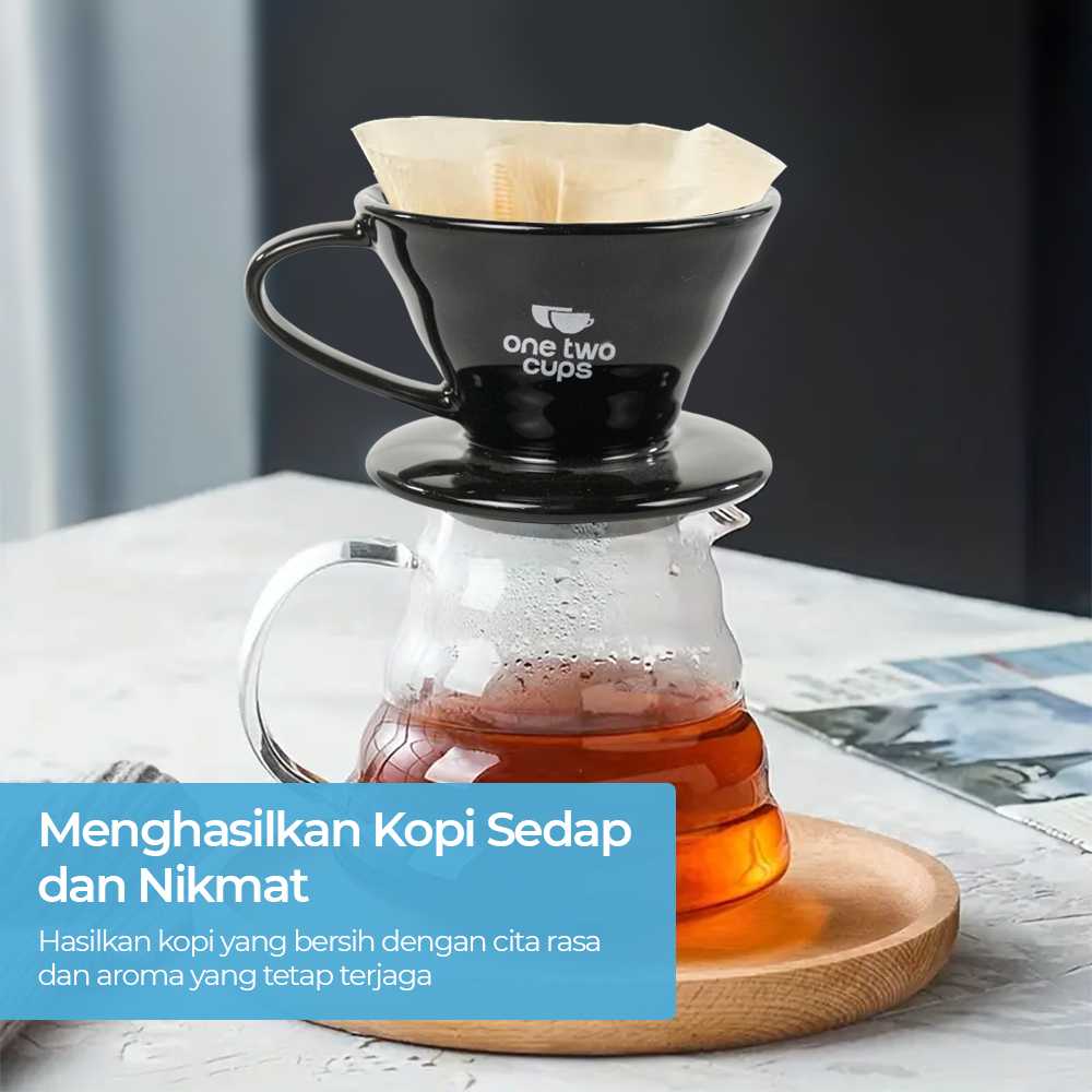 One Two Cups V60 Coffee Dripper Alat Seduh Kopi Manual Brew Keramik - ZM-639 - Gambar 2