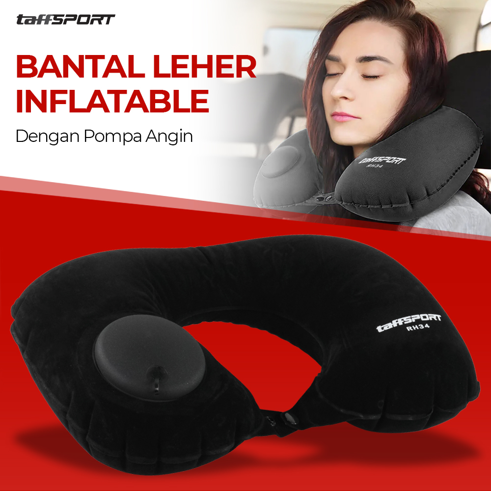 TaffSPORT Bantal Leher Travel Angin U-Shaped Inflatable Neck Pillow - RH34