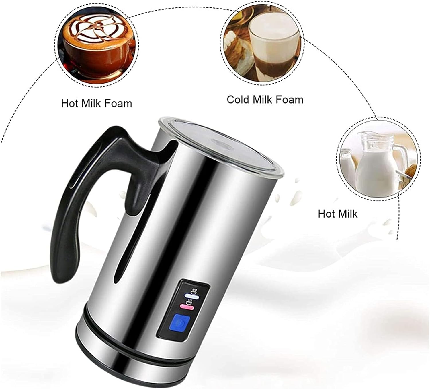 One Two Cups Electric Milk Frother Pembuat Busa Susu Cappucino Latte - N311VDE
