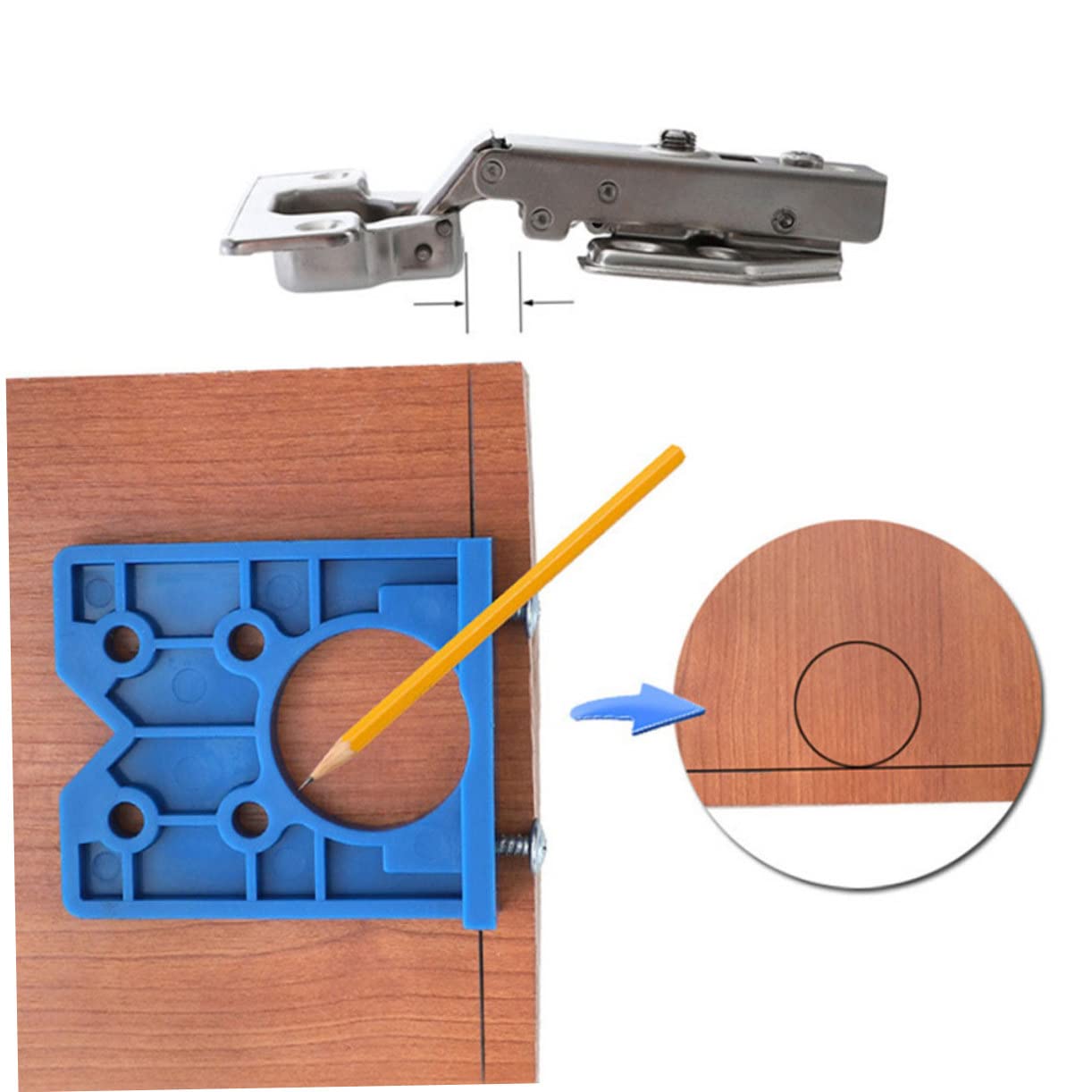FNICEL Alat Bantu Bor Engsel Pintu Hinge Hole Drill Guide Locator 35mm - CDB35