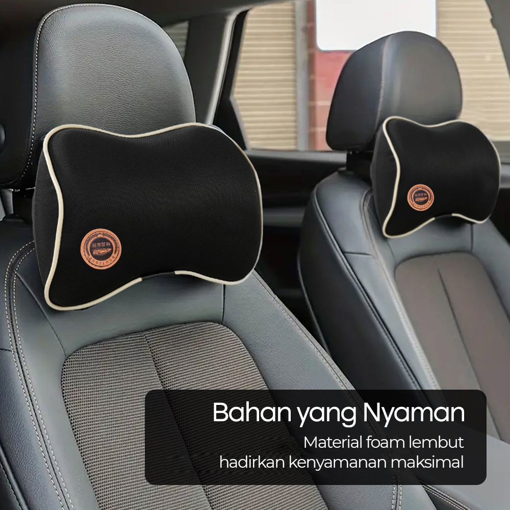 BOUTIQUE Bantal Leher Mobil Ergonomis Memory Foam Car Headrest Pillow - CAR247