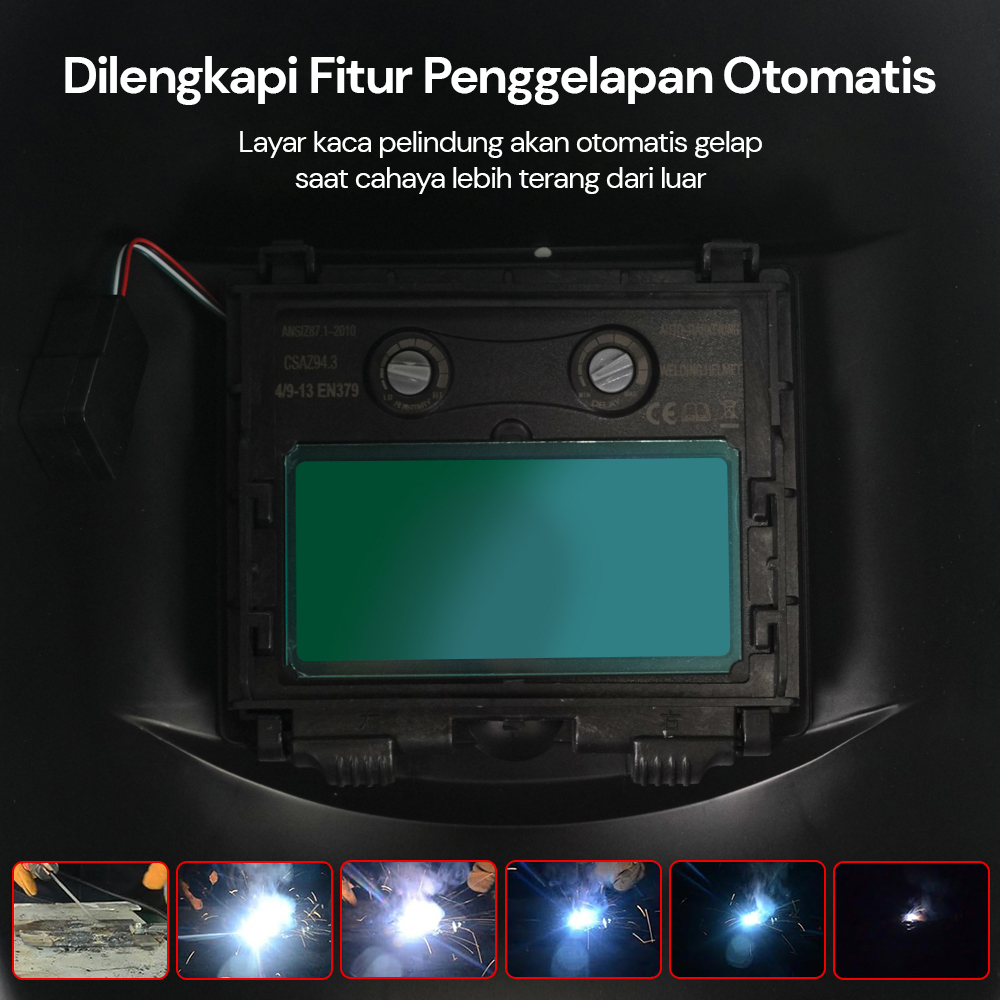 VERMARK Helm Las Otomatis Auto Darkening Welding Helmet - HW-012