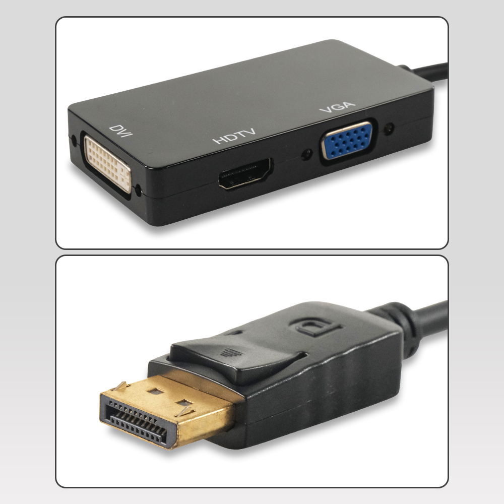FSU Adaptor Converter Display Port to HDMI VGA DVI - DP1IN4