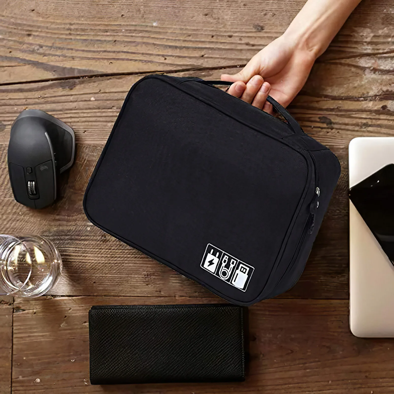 YIWU RUNHUI Tas Organizer Gadget Storage Bag Waterproof 24.5x18.5x9cm - CT062