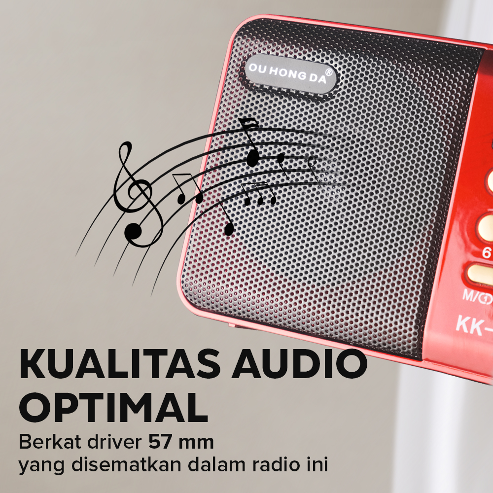 OU HONG DA Portable FM Radio Player Speaker TF Card - KK-11
