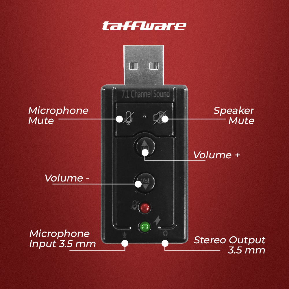 Taffware USB 7.1 Channel Sound Card Adapter - TC-03