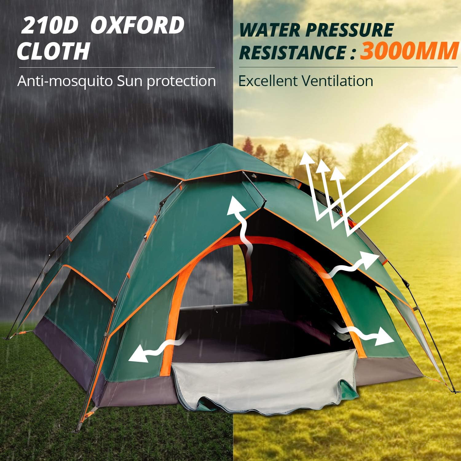AstaGear Tenda Kemah Camping Outdoor 3-4 Orang Double Layer - ZK50