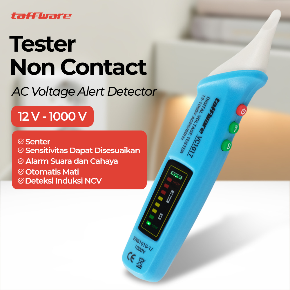 Taffware ANENG Tespen Tester Non Contact AC Voltage Detector 12V-1000V - VC1017