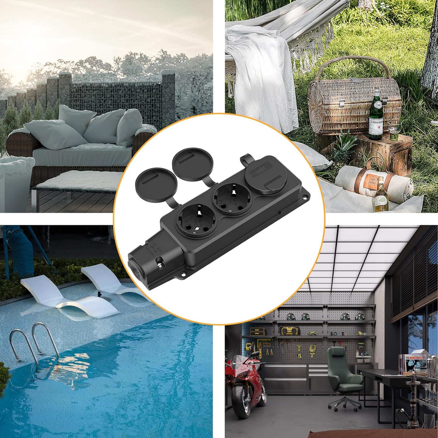 TANXIS Stop Kontak Outdoor Terminal Anti Air IP54 16A 250V EU - T36