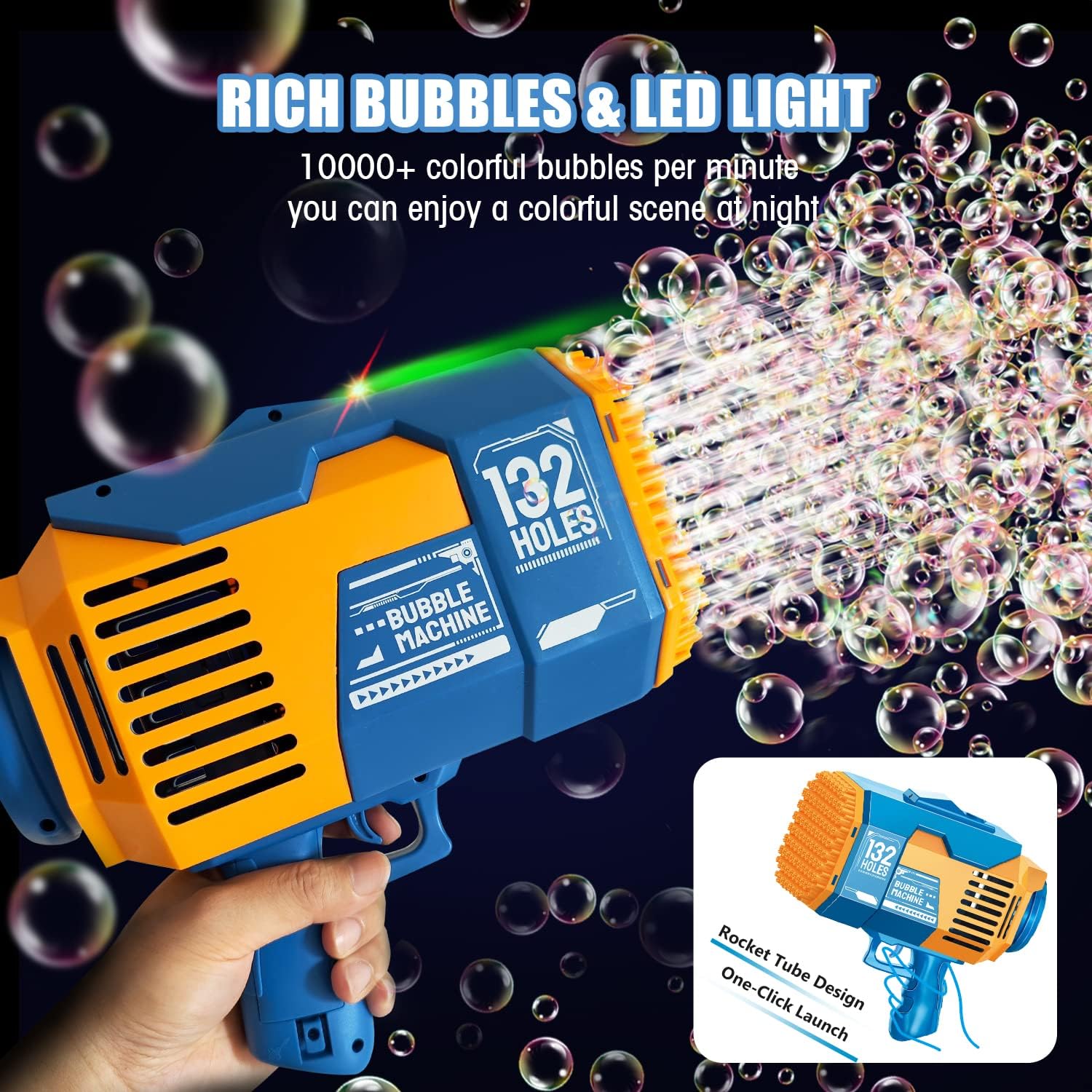 BOER Mainan Pistol Gelembung Balon Bubble Gun Bazooka Fan 132 Hole - KB1141