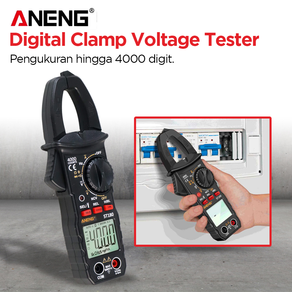 ANENG Digital Clamp Meter Voltage Tester NCV 4000 Digit - ST180