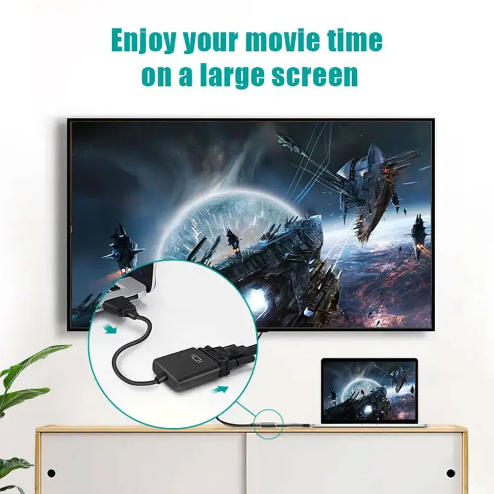 Taffware Adaptor HDMI ke VGA Female Coverter dengan Audio 3.5mm 1080p - HD008-1