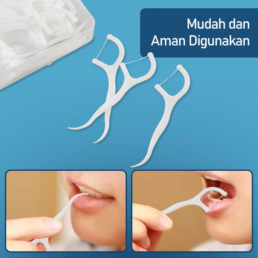 TaffOmicron Dental Floss Benang Gigi Pembersih Plak 50 PCS - LMT-558 - Gambar 4