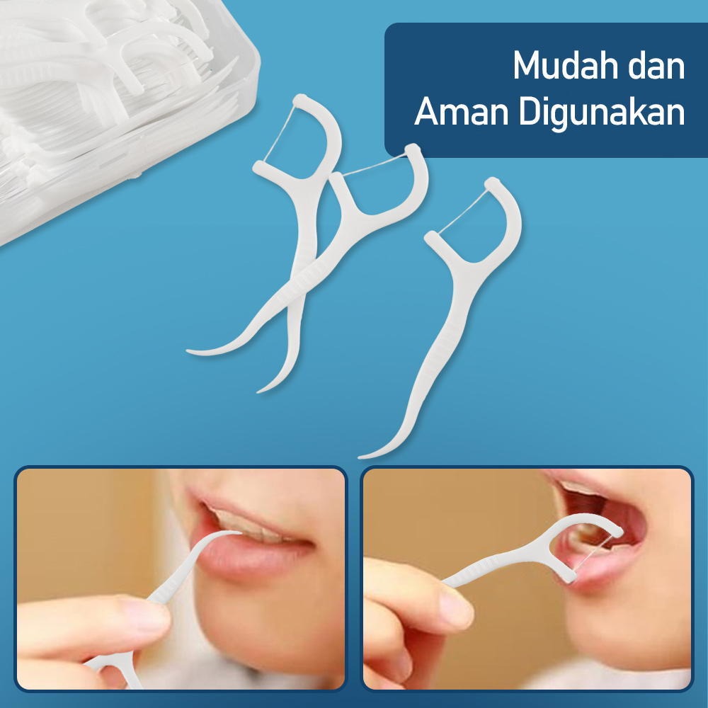 TaffOmicron Dental Floss Benang Gigi Pembersih Plak 50 PCS - LMT-558